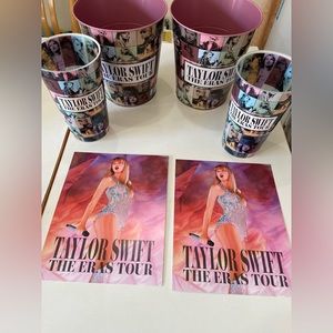 AMC Taylor Swift Eras Tour Movie Pink Popcorn Bucket, Cup, and Poster